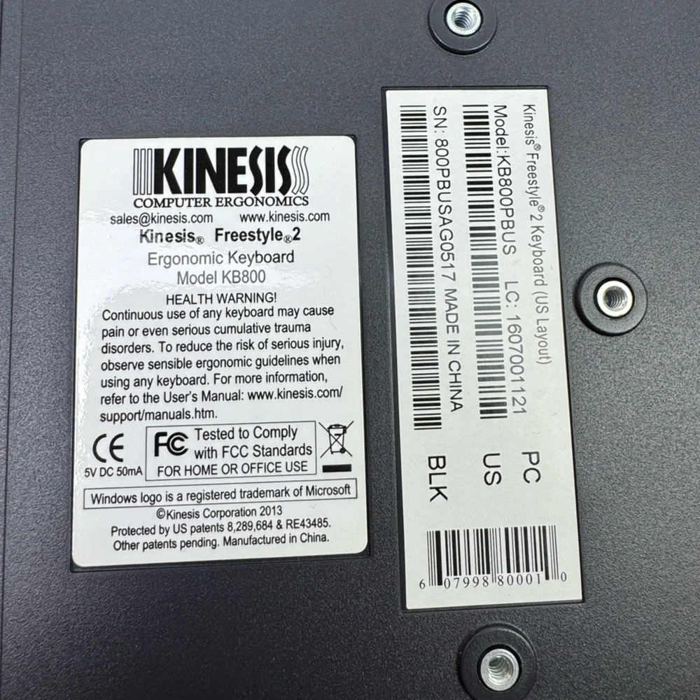 Kinesis Freestyle 2 Ergonomic Keyboard ( US Layout) KB800 Model: KB800PBUS